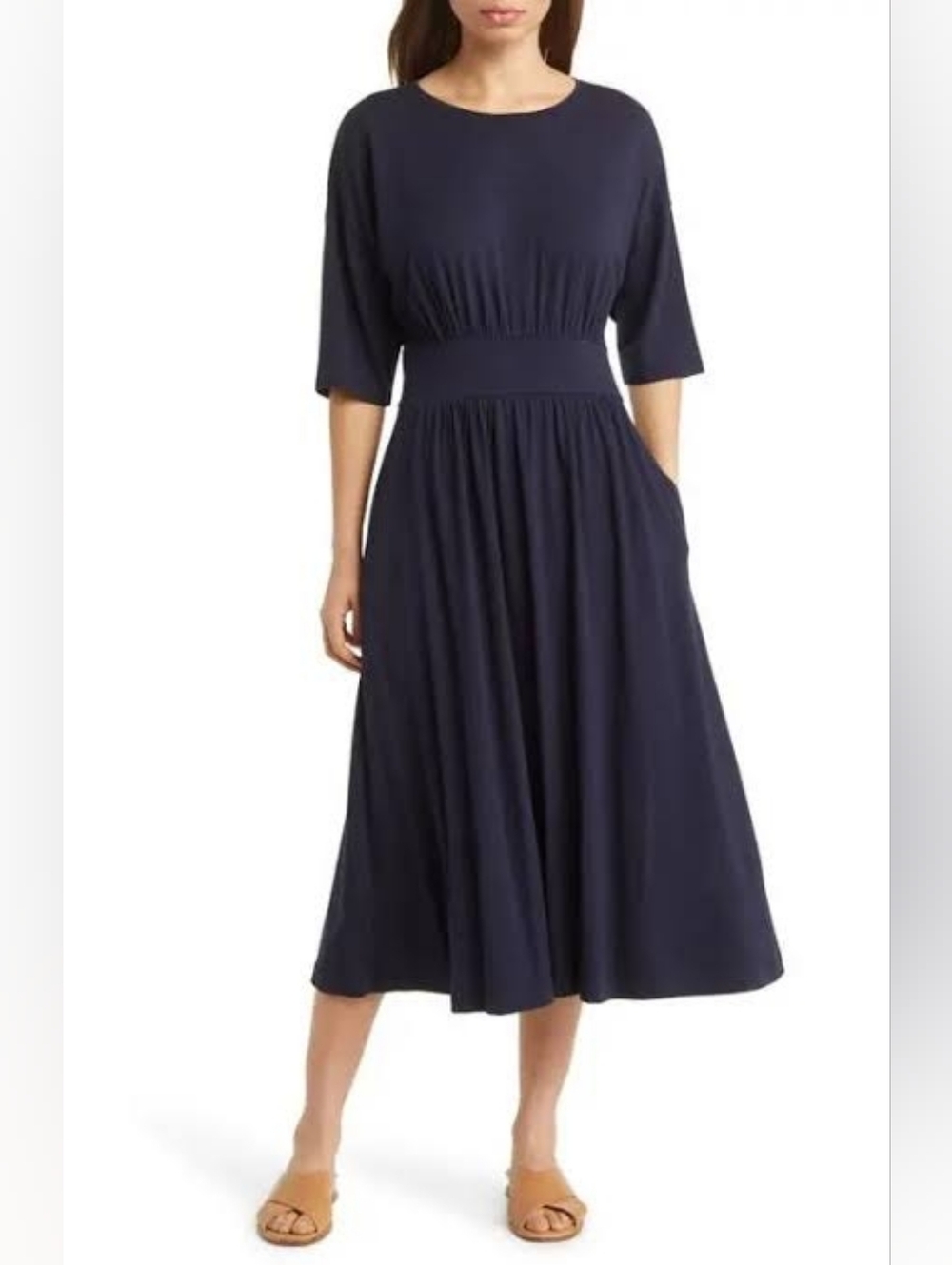 Nordstrom Navy Blue Midi Dress